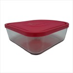 Glass casserole, square, Eljado, capacity 2.10 l, plastic cover